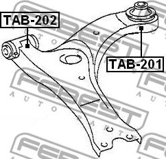 Febest TAB-201 - Piekare, Šķērssvira autospares.lv