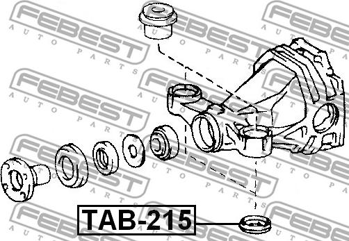 Febest TAB-215 - Piekare, Diferenciālis www.autospares.lv