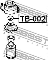 Febest TB-002 - Ritgultnis, Amortizatora statnes balsts www.autospares.lv