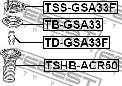 Febest TD-GSA33F - Rubber Buffer, suspension www.autospares.lv