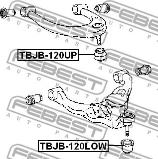 Febest TBJB-120UP - Remkomplekts, Balst / Virzošais šarnīrs www.autospares.lv