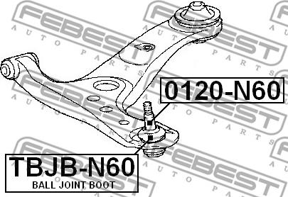 Febest TBJB-N60 - Remkomplekts, Balst / Virzošais šarnīrs www.autospares.lv