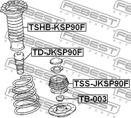 Febest TSS-JKSP90F - Distanccaurule, Amortizators www.autospares.lv