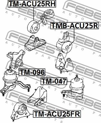 Febest TMB-GSU45RR - Piekare, Dzinējs www.autospares.lv