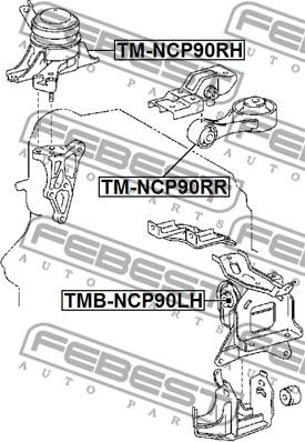 Febest TMB-NCP90LH - Piekare, Dzinējs www.autospares.lv