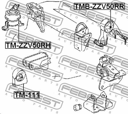 Febest TM-ZZV50RH - Piekare, Dzinējs www.autospares.lv