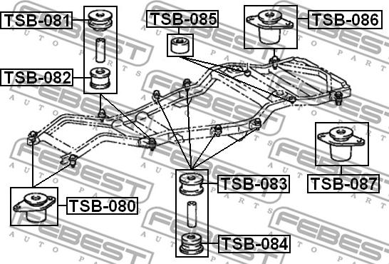 Febest TSB-082 - Bukse, Tr. līdzekļa rāmis www.autospares.lv