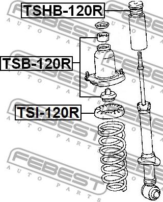 Febest TSHB-120R - Gājiena ierobežotājs, Atsperojums autospares.lv