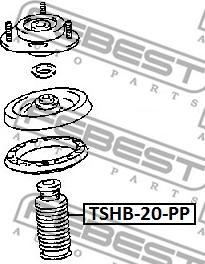 Febest TSHB-20-PP - Putekļu aizsargkomplekts, Amortizators autospares.lv