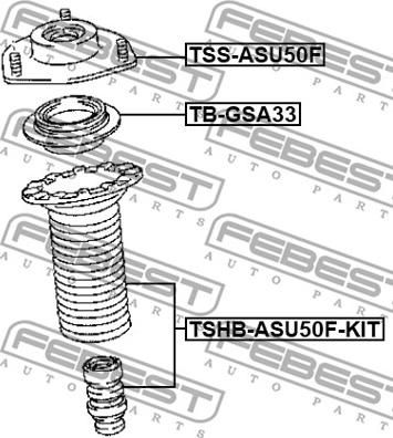 Febest TSHB-ASU50F-KIT - Putekļu aizsargkomplekts, Amortizators www.autospares.lv