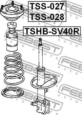 Febest TSHB-SV40R - Gājiena ierobežotājs, Atsperojums www.autospares.lv