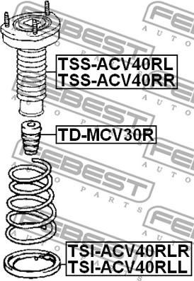 Febest TSI-ACV40RLL - Atsperes atbalstplāksne autospares.lv