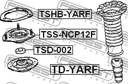 Febest TSS-NCP12F - Amortizatora statnes balsts www.autospares.lv