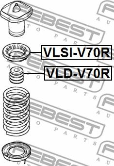 Febest VLD-V70R - Gājiena ierobežotājs, Atsperojums www.autospares.lv