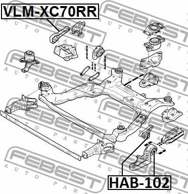 Febest VLM-XC70RR - Piekare, Dzinējs www.autospares.lv