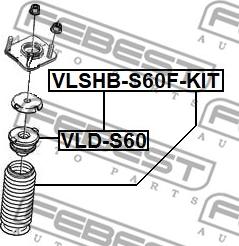 Febest VLSHB-S60F-KIT - Putekļu aizsargkomplekts, Amortizators www.autospares.lv