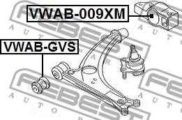 Febest VWAB-009XM - Piekare, Šķērssvira www.autospares.lv