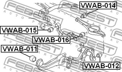 Febest VWAB-014 - Bush of Control / Trailing Arm www.autospares.lv