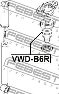 Febest VWD-B6R - Отбойник, демпфер амортизатора www.autospares.lv