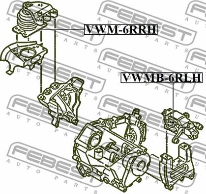 Febest VWMB-6RLH - Piekare, Dzinējs www.autospares.lv