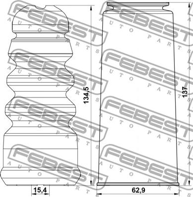 Febest VWSHB-B5R-KIT - Putekļu aizsargkomplekts, Amortizators autospares.lv