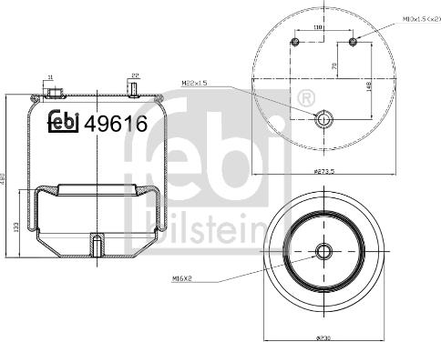 Febi Bilstein 49616 - Pneimoatsperes spilvens, Pneimopiekare www.autospares.lv