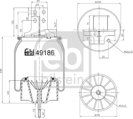 Febi Bilstein 49186 - Pneimoatsperes spilvens, Pneimopiekare www.autospares.lv