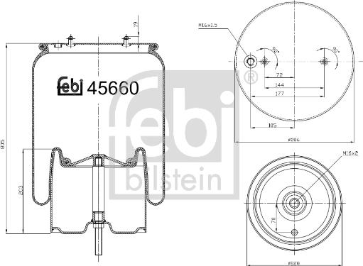 Febi Bilstein 45660 - Pneimoatsperes spilvens, Pneimopiekare www.autospares.lv