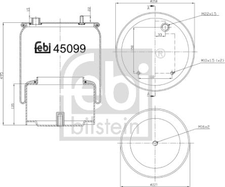 Febi Bilstein 45099 - Pneimoatsperes spilvens, Pneimopiekare www.autospares.lv