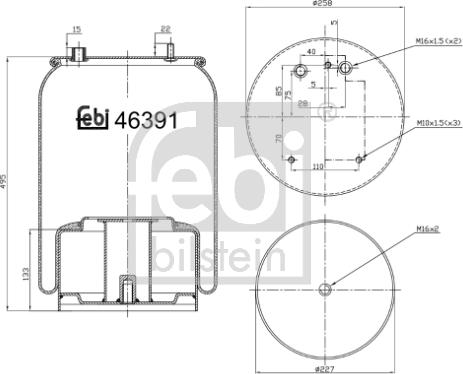 Febi Bilstein 46391 - Pneimoatsperes spilvens, Pneimopiekare www.autospares.lv