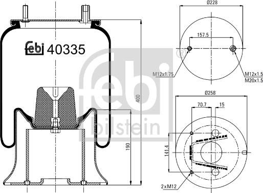 Febi Bilstein 40335 - Bellow, air suspension www.autospares.lv