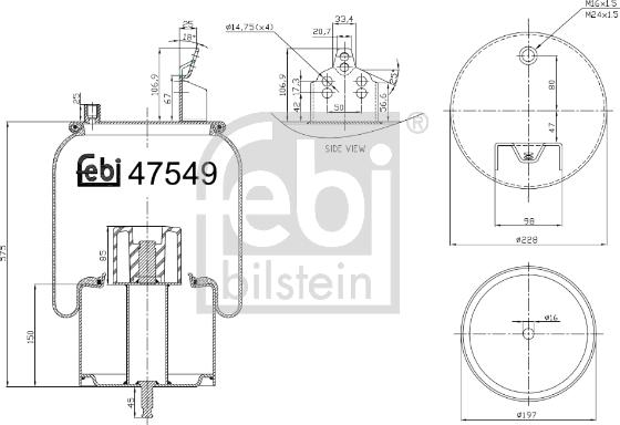 Febi Bilstein 47549 - Pneimoatsperes spilvens, Pneimopiekare www.autospares.lv