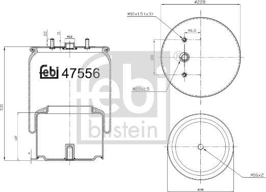 Febi Bilstein 47556 - Pneimoatsperes spilvens, Pneimopiekare www.autospares.lv