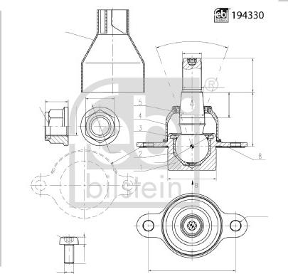 Febi Bilstein 194330 - Balst / Virzošais šarnīrs www.autospares.lv