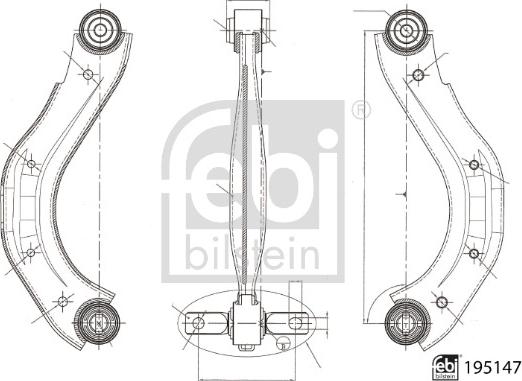 Febi Bilstein 195147 - Neatkarīgās balstiekārtas svira, Riteņa piekare www.autospares.lv