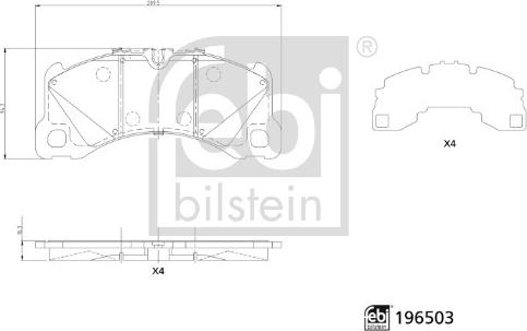 Febi Bilstein 196503 - Bremžu uzliku kompl., Disku bremzes www.autospares.lv