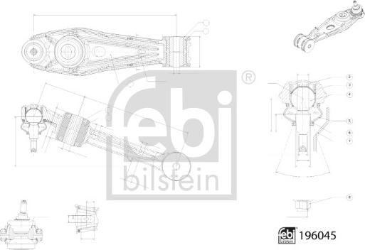 Febi Bilstein 196045 - Neatkarīgās balstiekārtas svira, Riteņa piekare www.autospares.lv