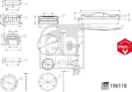 Febi Bilstein 196118 - Remkomplekts, Vadīkla www.autospares.lv