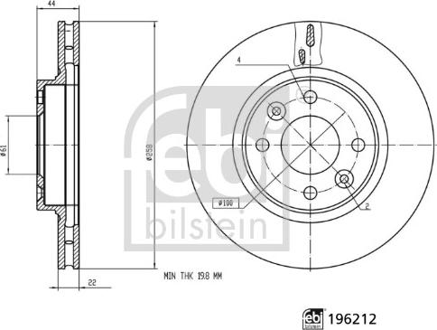 Febi Bilstein 196212 - Bremžu diski www.autospares.lv