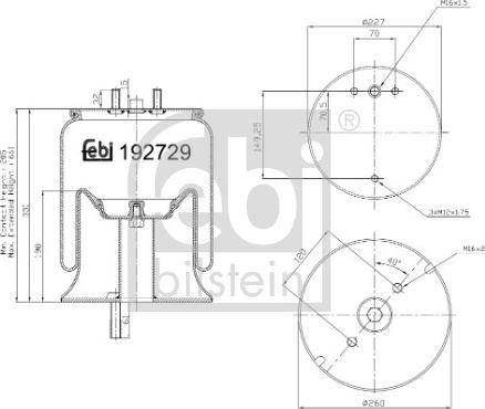 Febi Bilstein 192729 - Pneimoatsperes spilvens, Pneimopiekare www.autospares.lv