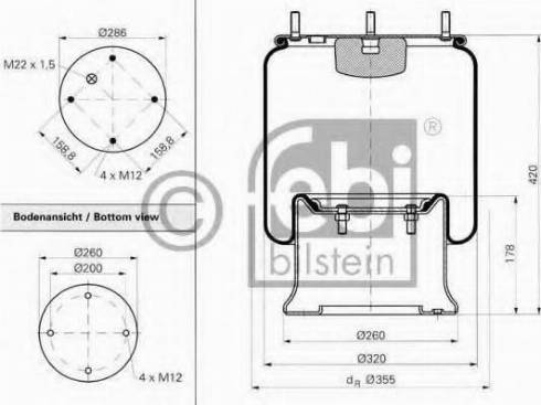 Febi Bilstein 15043 - Pneimoatsperes spilvens, Pneimopiekare autospares.lv