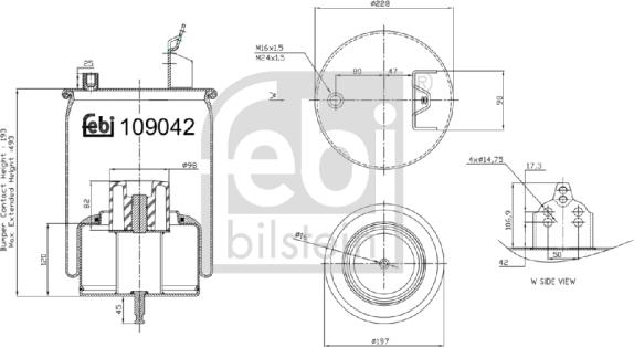 Febi Bilstein 109042 - Pneimoatsperes spilvens, Pneimopiekare www.autospares.lv