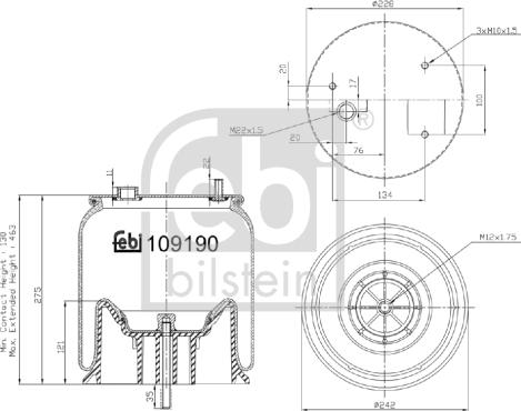 Febi Bilstein 109190 - Pneimoatsperes spilvens, Pneimopiekare www.autospares.lv