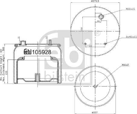 Febi Bilstein 105928 - Pneimoatsperes spilvens, Pneimopiekare www.autospares.lv