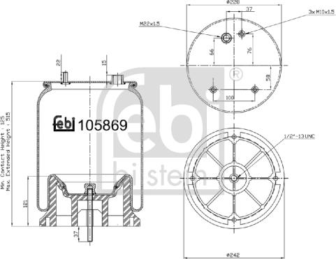 Febi Bilstein 105869 - Pneimoatsperes spilvens, Pneimopiekare www.autospares.lv