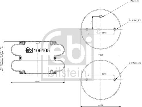 Febi Bilstein 106105 - Pneimoatsperes spilvens, Pneimopiekare autospares.lv