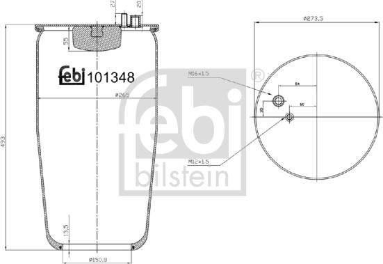 Febi Bilstein 101348 - Pneimoatsperes spilvens, Pneimopiekare www.autospares.lv