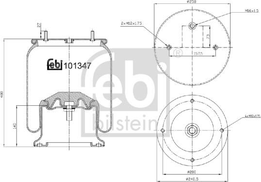 Febi Bilstein 101347 - Pneimoatsperes spilvens, Pneimopiekare www.autospares.lv