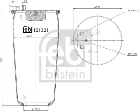 Febi Bilstein 101301 - Pneimoatsperes spilvens, Pneimopiekare www.autospares.lv