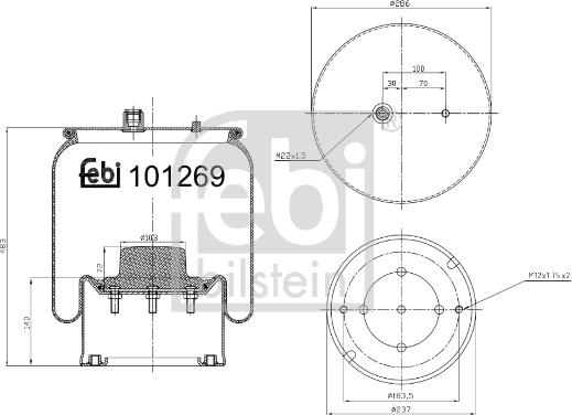 Febi Bilstein 101269 - Bellow, air suspension www.autospares.lv